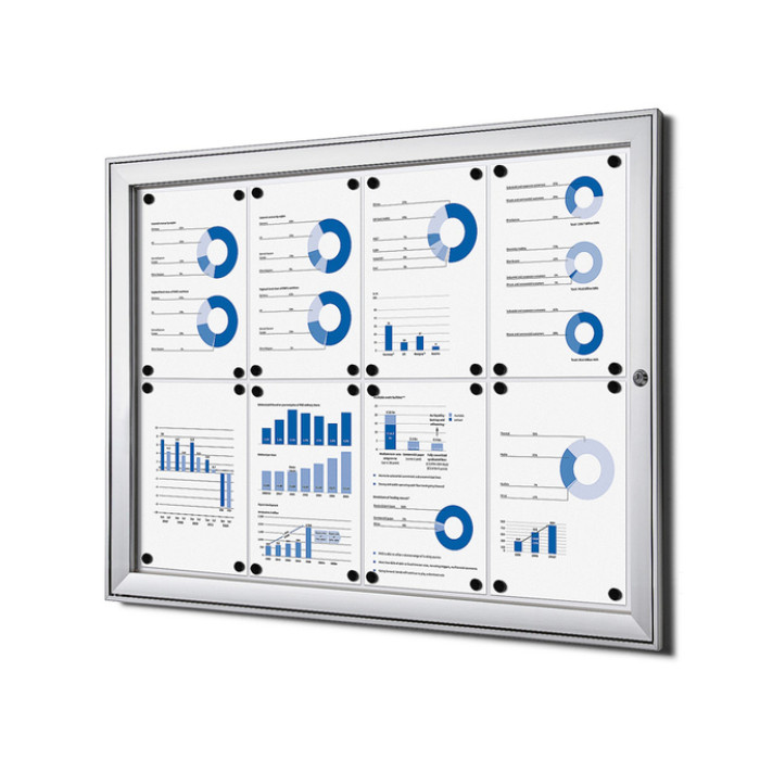 Vitrinebord Quantore luxe 8x A4 zilver