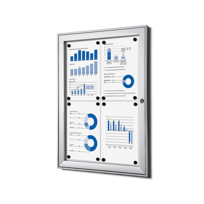 Vitrinebord Quantore luxe 4x A4 zilver