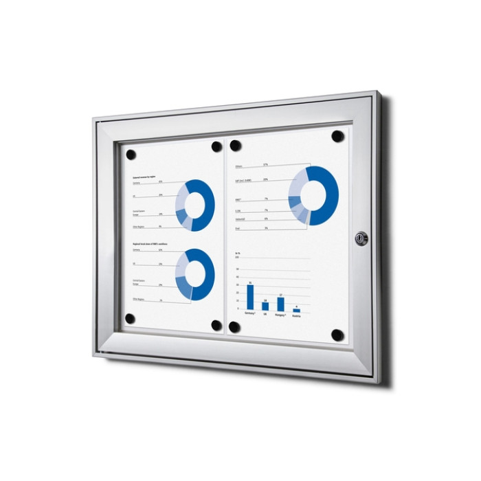 Vitrinebord Quantore luxe 2x A4 zilver