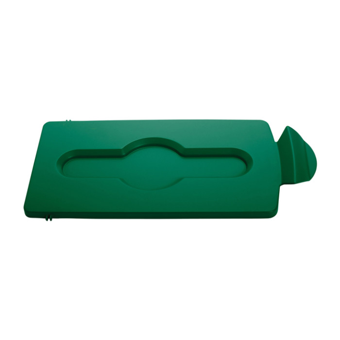Deksel Rubbermaid Slim Jim Recyclestation gesloten groen
