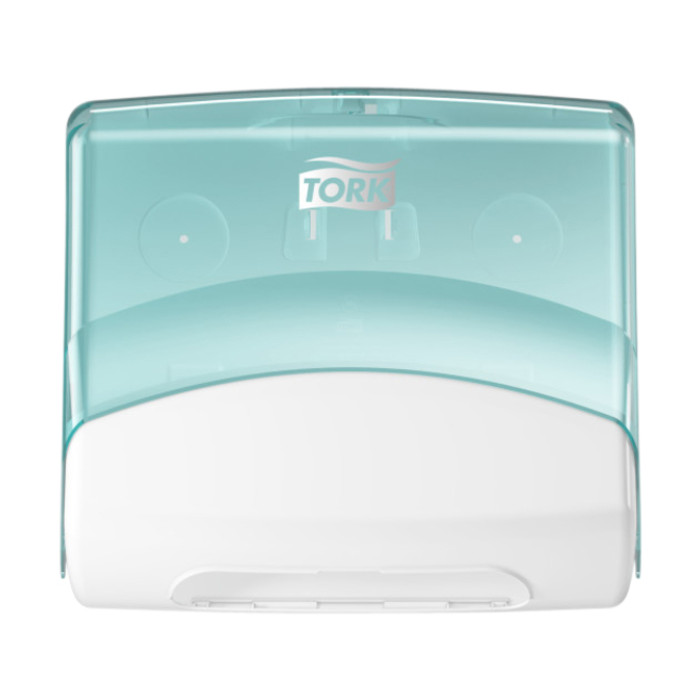Reinigingsdoekdispenser Tork W4 Performance gevouwen turquoise 654000