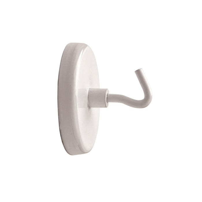 Magneet met haak MAUL 47mm trekkracht 12kg wit 5 stuks