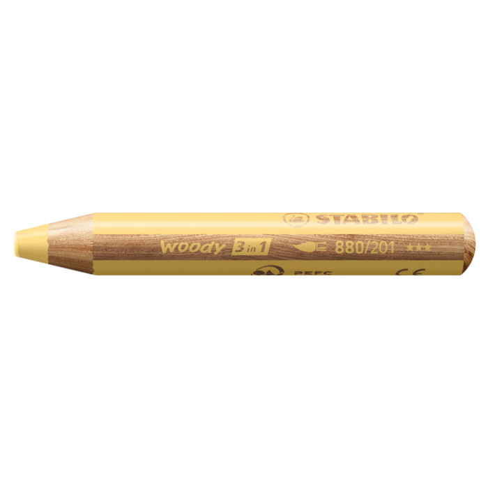 Kleurpotloden STABILO 880 woody 3 in 1 multitalent pastel geel