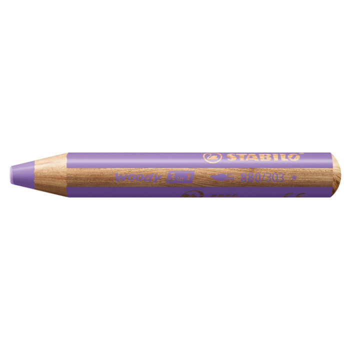 Kleurpotloden STABILO 880 woody 3 in 1 multitalent pastel lila