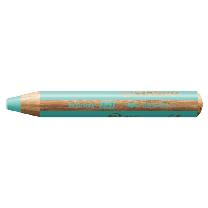 Kleurpotloden STABILO 880 woody 3 in 1 multitalent pastel blauw