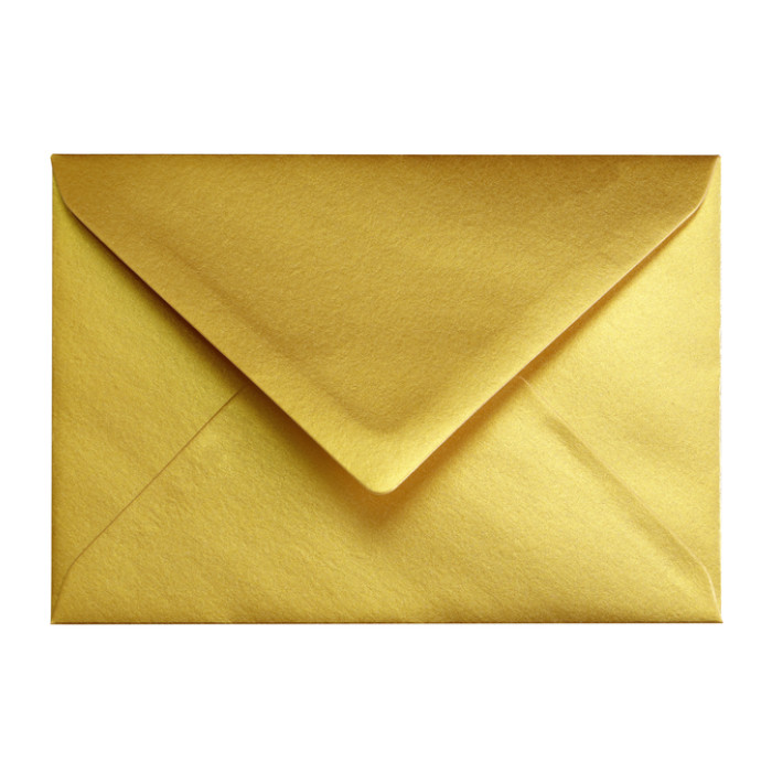 Envelop Papicolor C6 114x162mm metallic goud pak à 6 stuks