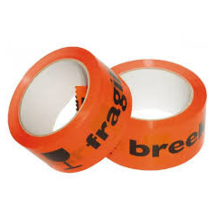 Waarschuwingstape IEZZY breekbaar 50mmx66m oranje/zwart