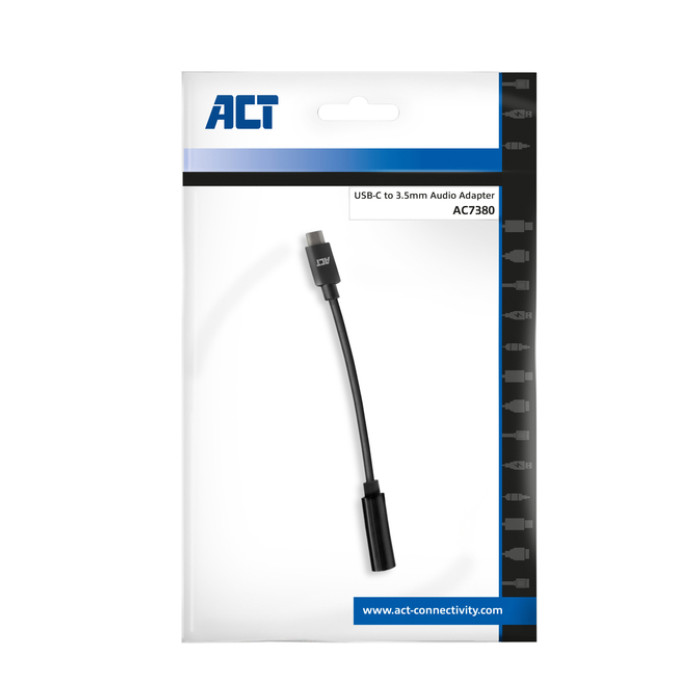 Adapter ACT USB-C naar 3.5mm audio jack 0.1 meter