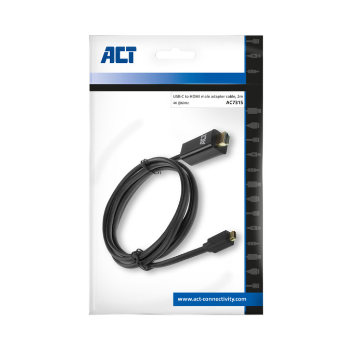 Kabel ACT USB-C naar HDMI 60Hz  2 meter