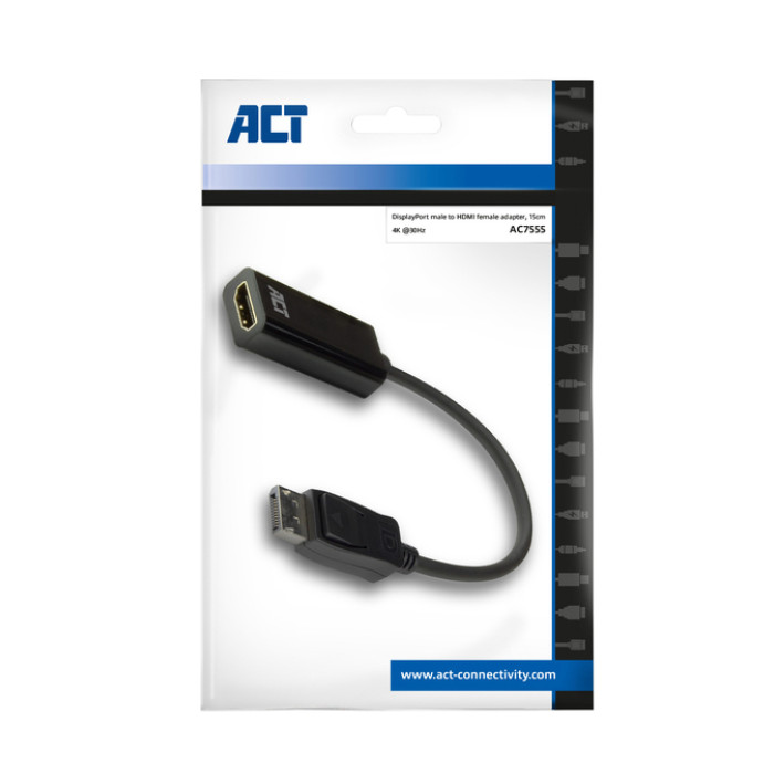 Adapter ACT DisplayPort naar HDMI 4K 0.15 meter