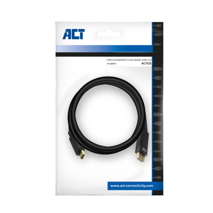 Kabel ACT USB-C naar Displayport 60Hz 2 meter