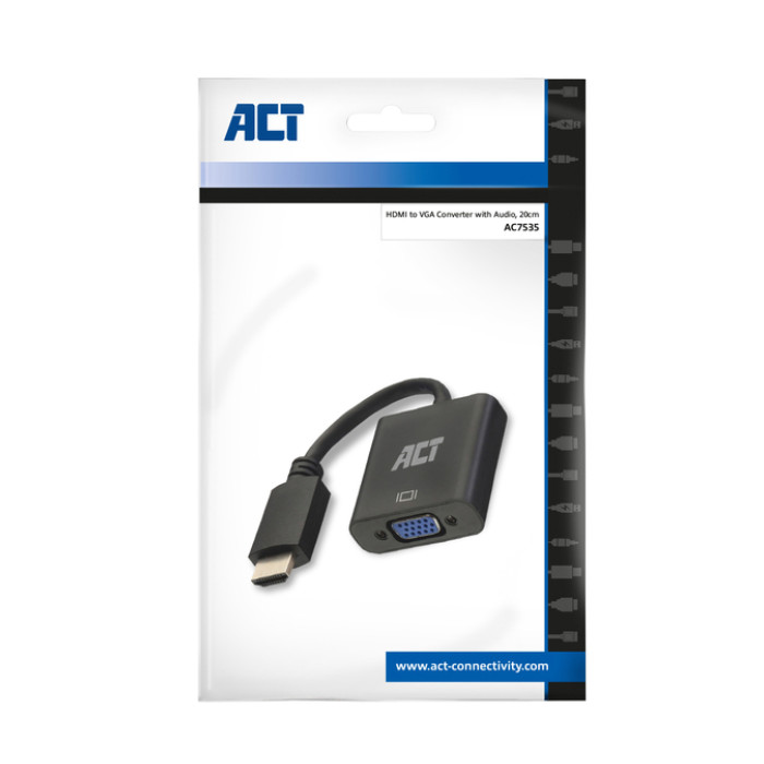 Adapter ACT HDMI naar VGA met audio 0.15 meter