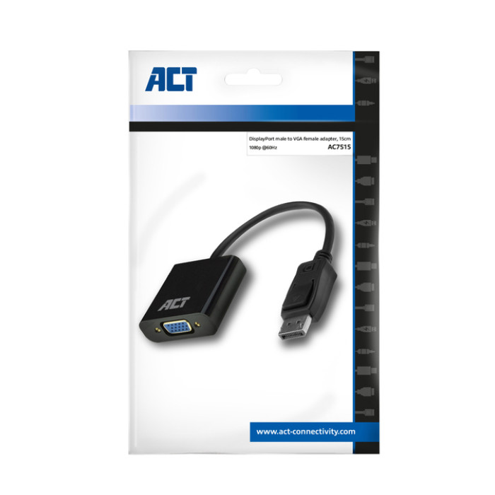 Adapter ACT DisplayPort naar VGA 0.15 meter
