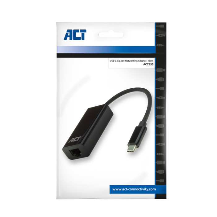 Adapter ACT USB-C naar Gigabit Ethernet 0.15 meter
