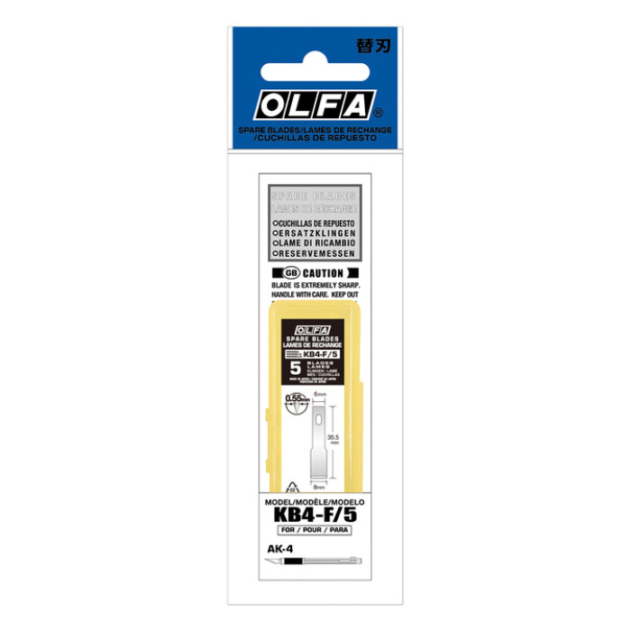 Reservemes Olfa KB4-F blister à 5 stuks