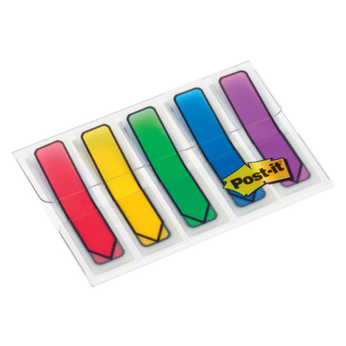 Indextabs 3M Post-it 684 12x43mm pijlvorm assorti 100 stuks