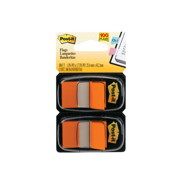 Indextabs 3M Post-it 680 25.4x43.2mm duopack oranje 100 vel