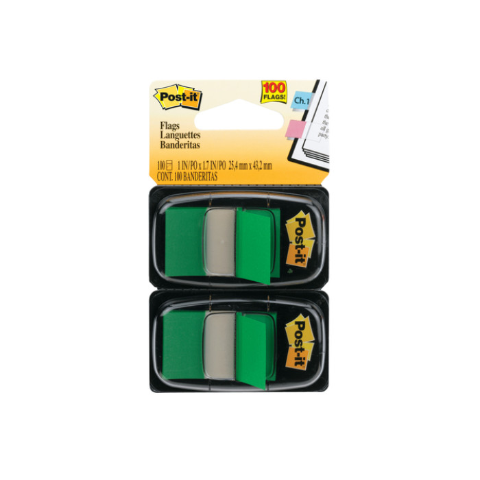 Indextabs 3M Post-it 680 25.4x43.2mm duopack groen 100 vel