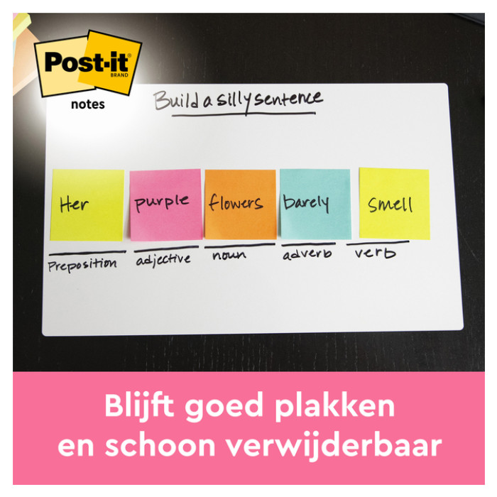 Memoblok 3M Post-it 655 76x127mm Energetic Colours 6 stuks
