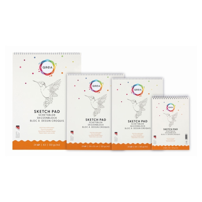 Schetsblok Qrea A4 24 vel 120gr spiraal
