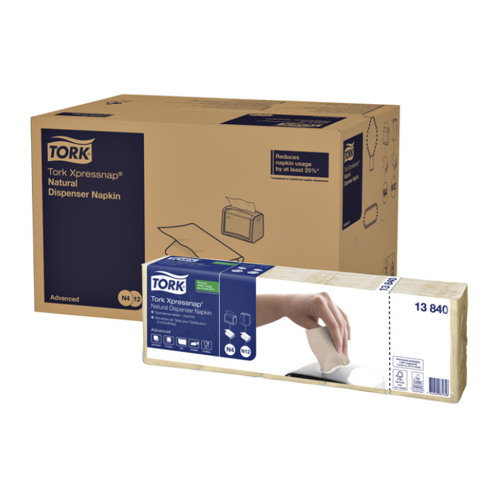 Servet Tork N4 Xpressnap Advanced 1/4 vouw 1-laags 213x330mm 1125 vel naturel 13840