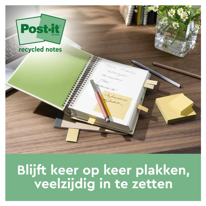 Memoblok 3M Post-it Z-Note R330 76x76mm recycle assorti kleur 16 stuks