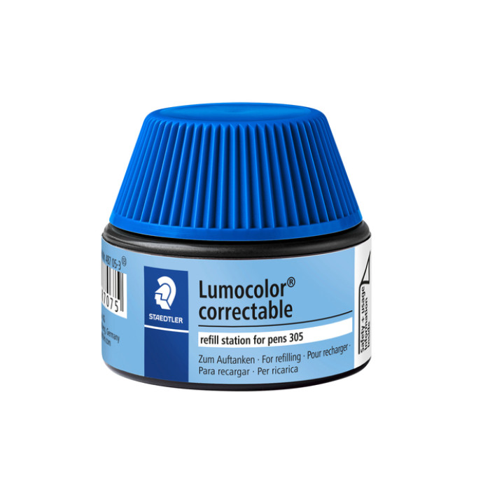 Viltstiftvulling Staedtler Lumocolor 305 non permanent correctable blauw