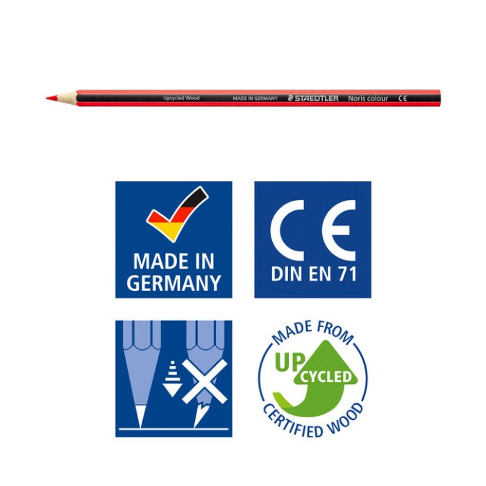 Kleurpotloden Staedtler Noris classpack à 144 stuks 12 kleuren + 3 puntenslijpers gratis