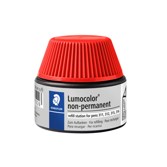 Viltstiftvulling Staedtler Lumocolor non-permanent 15ml rood