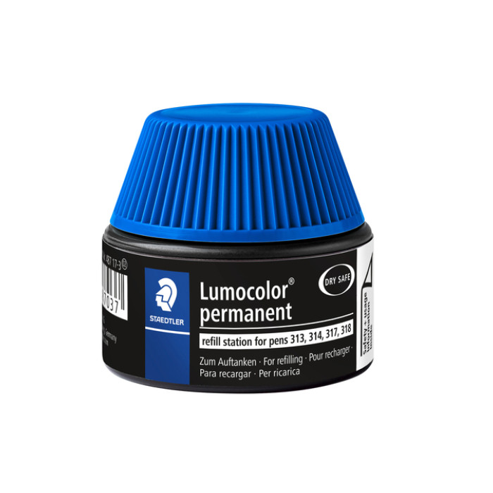 Viltstiftvulling Staedtler Lumocolor permanent 15ml blauw