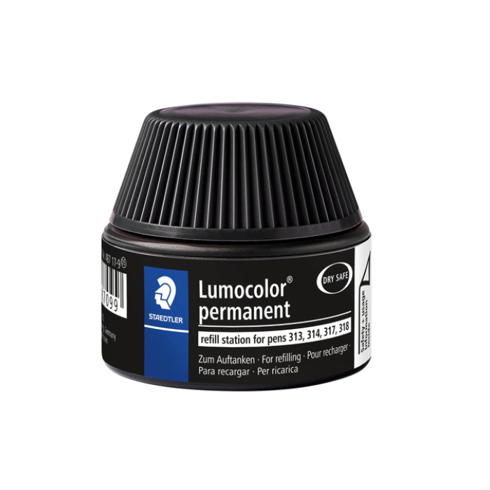 Viltstiftvulling Staedtler Lumocolor permanent 15ml zwart