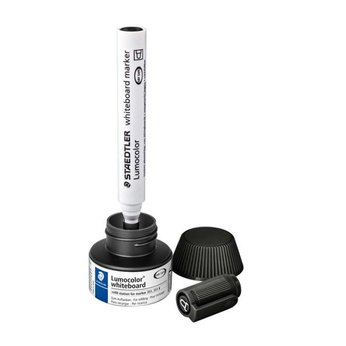 Viltstiftvulling Staedtler Lumocolor whiteboard 30ml zwart