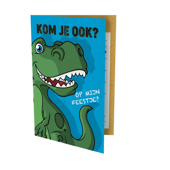 Uitnodiging Dinosaurus 13.5x9cm