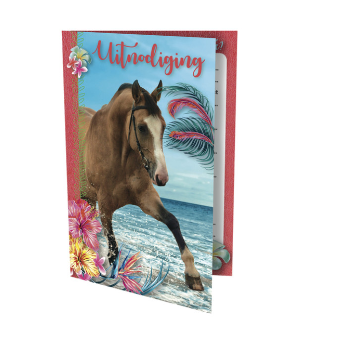 Uitnodiging paarden 17.5x12.2cm