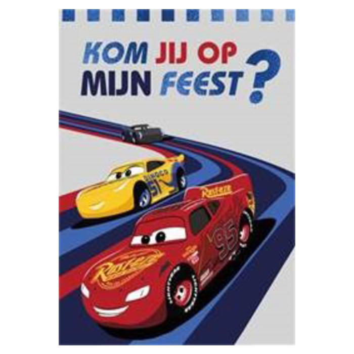 Uitnodiging Cars 14x10cm