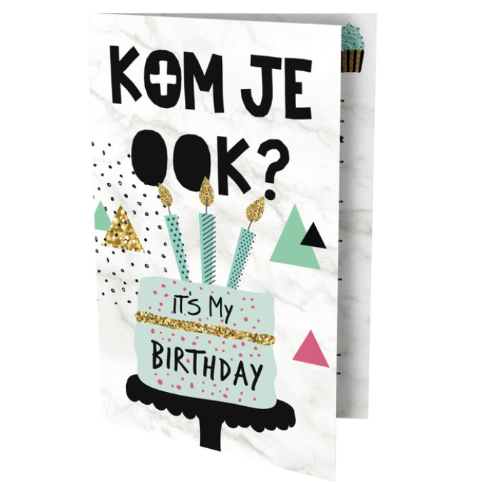 Uitnodiging Cake 13.5x9cm