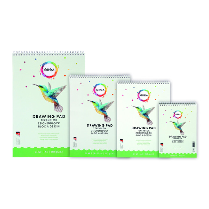 Tekenblok Qrea A4 24 vel 160gr spiraal