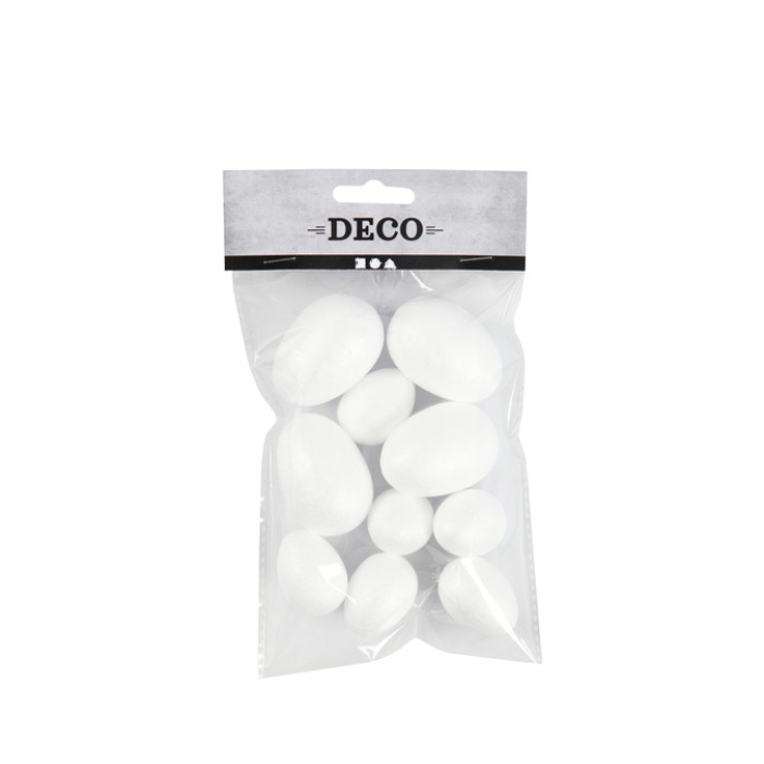 Eieren Creativ Company styropor 6 stuks 25x23mm 6 stuks 35x48mm wit