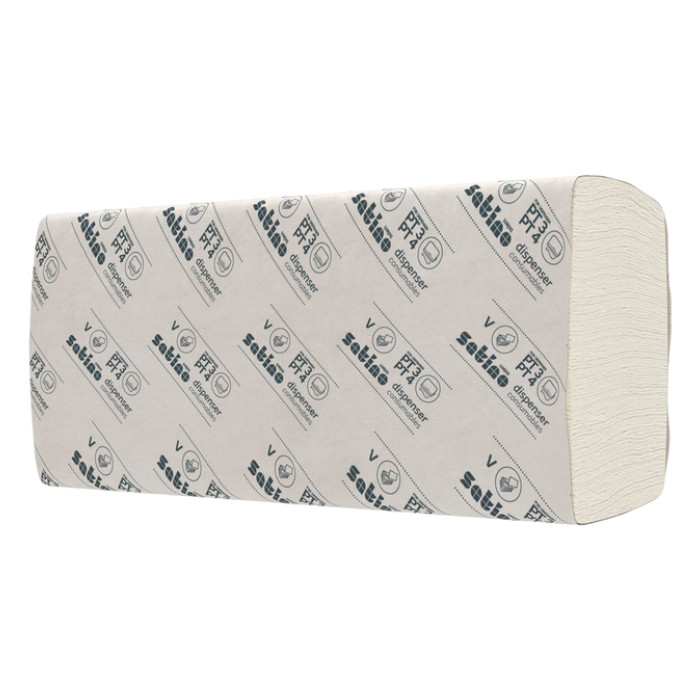 Handdoek Satino PT3 Comfort v-vouw 2-laags 250x230mm 20x160 vel naturel 277200