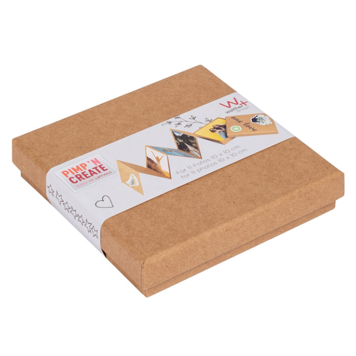 Leporello box walther design 11 foto's formaat 10x10cm kraft