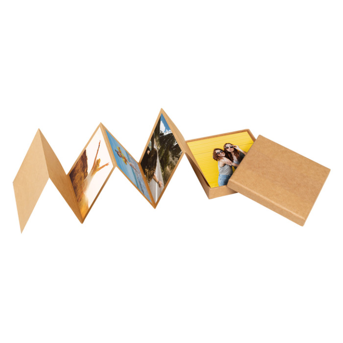 Leporello box walther design 11 foto's formaat 10x10cm kraft