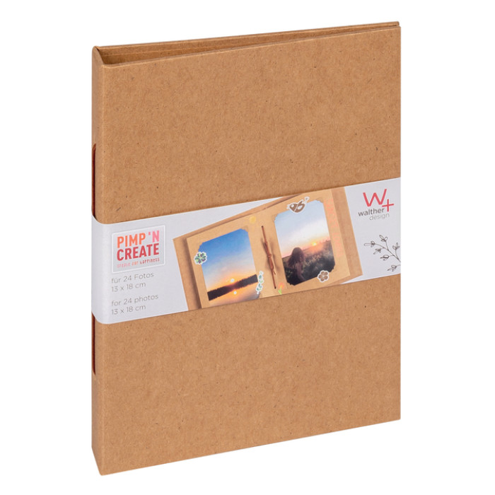 Fotoalbum walther design mini 24 foto's 13x18cm verticaal kraft