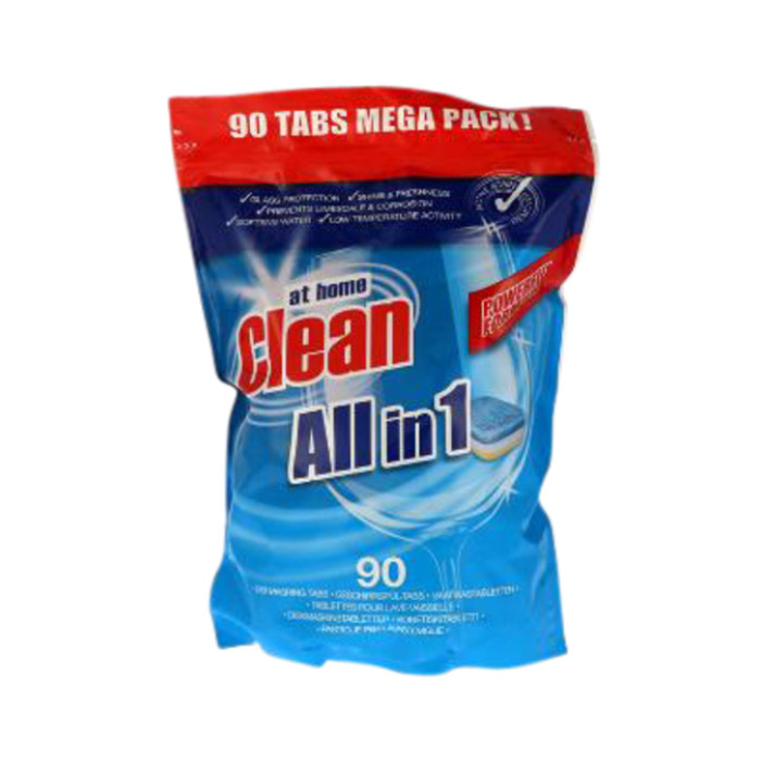 Vaatwastabletten at home Clean All-in-One zak à 90 stuks