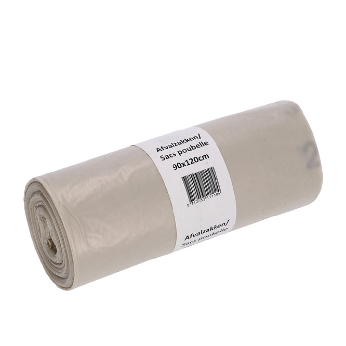 Afvalzak Cleaninq 90x120cm LDPE recycled T80 190L transparant rol à 10 stuks
