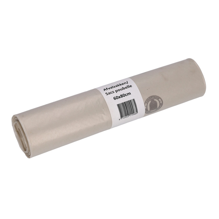 Afvalzak Cleaninq 60x80cm LDPE recycled T50 60L transparant rol à 20 stuks
