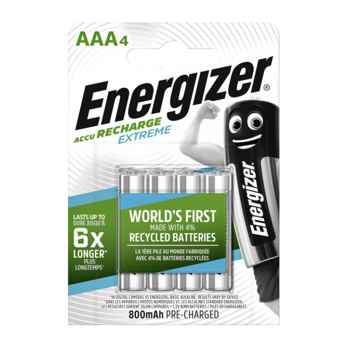 Batterij oplaadbaar Energizer 4xAAA 800mAh