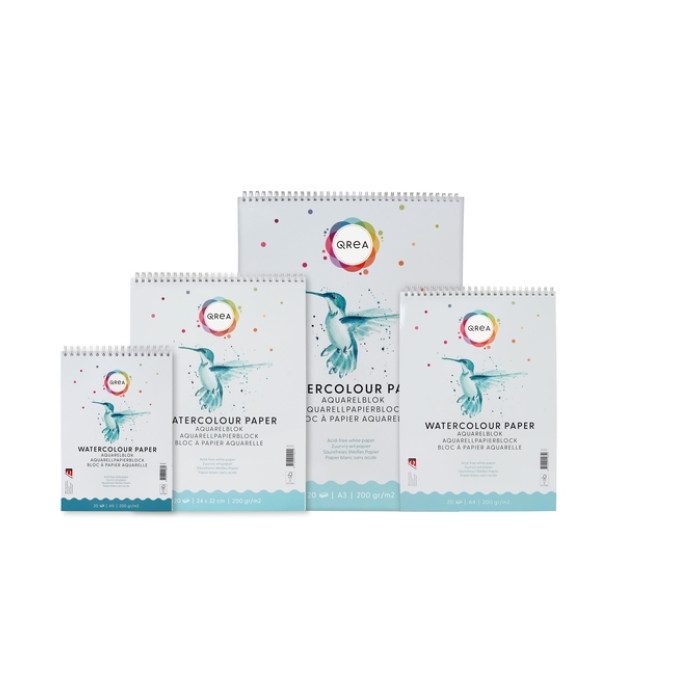 Aquarelblok Qrea A5 20 vel 200gr spiraal