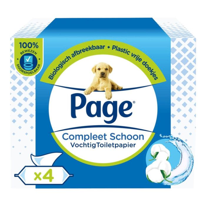Vochtig toiletpapier Page Compleet Schoon 4 pakken à 38 vel