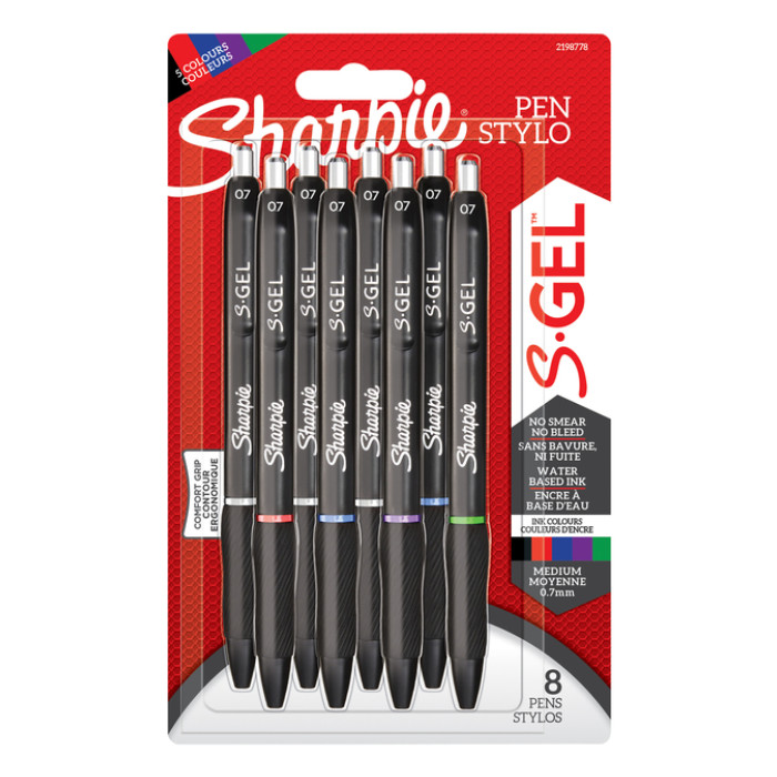 Gelschrijver Sharpie S-gel medium assorti blister à 8 stuks