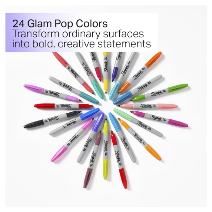 Viltstift Sharpie Glampop fijn assorti blister à 5 stuks